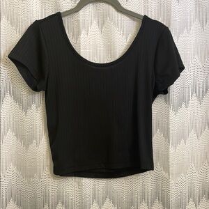 Black Ribbed Women's Top